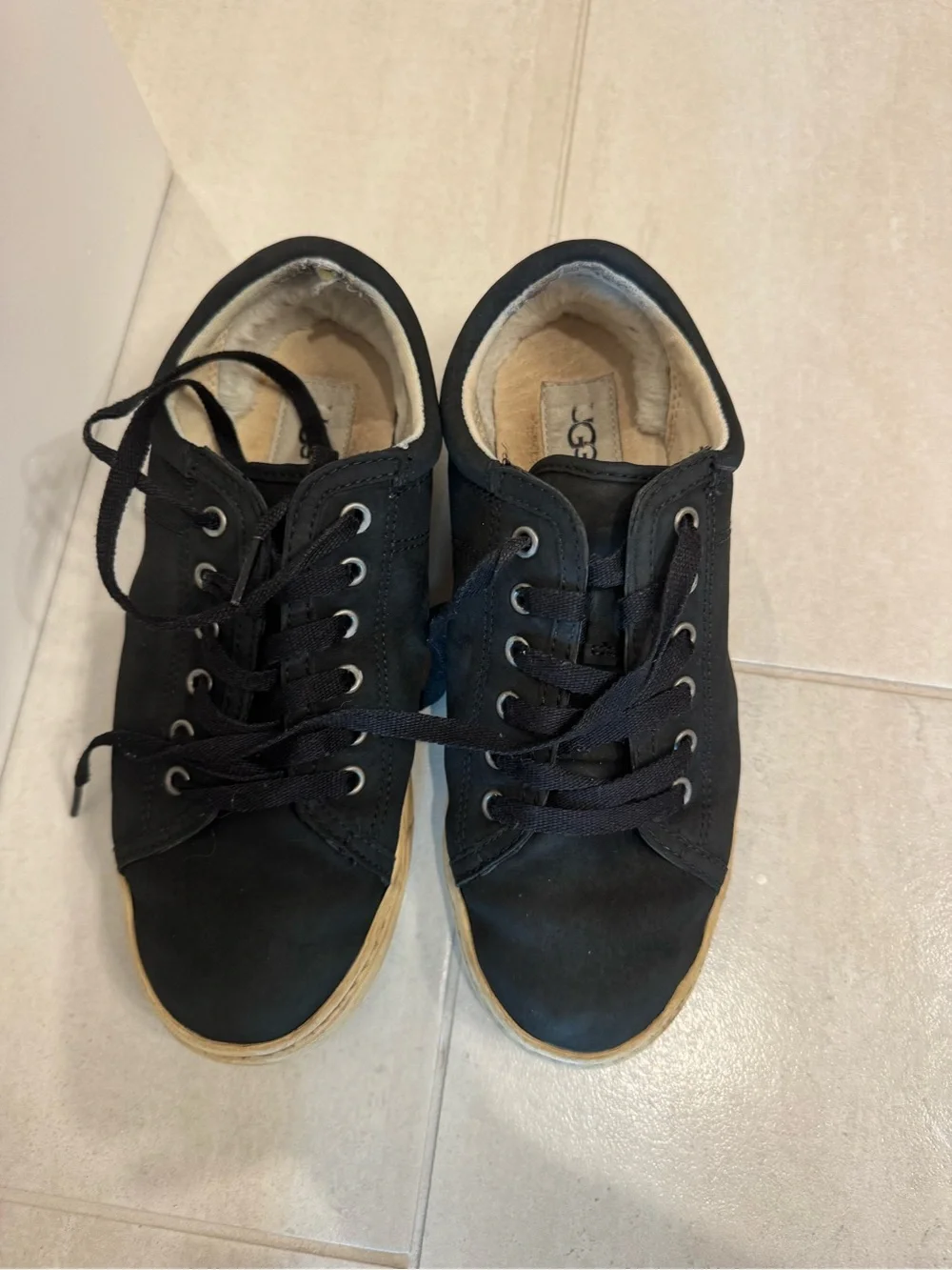 UGG Black Suede Casual Sneakers Women’s Size 7.5